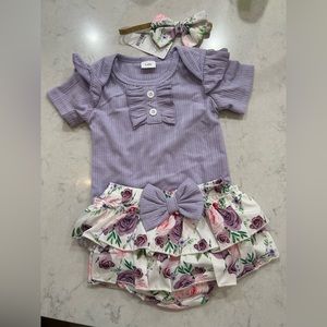 Baby Girl Purple Matching Outfit